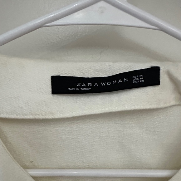 Zara Cream Mini Dress with Buttons - Picture 2 of 3